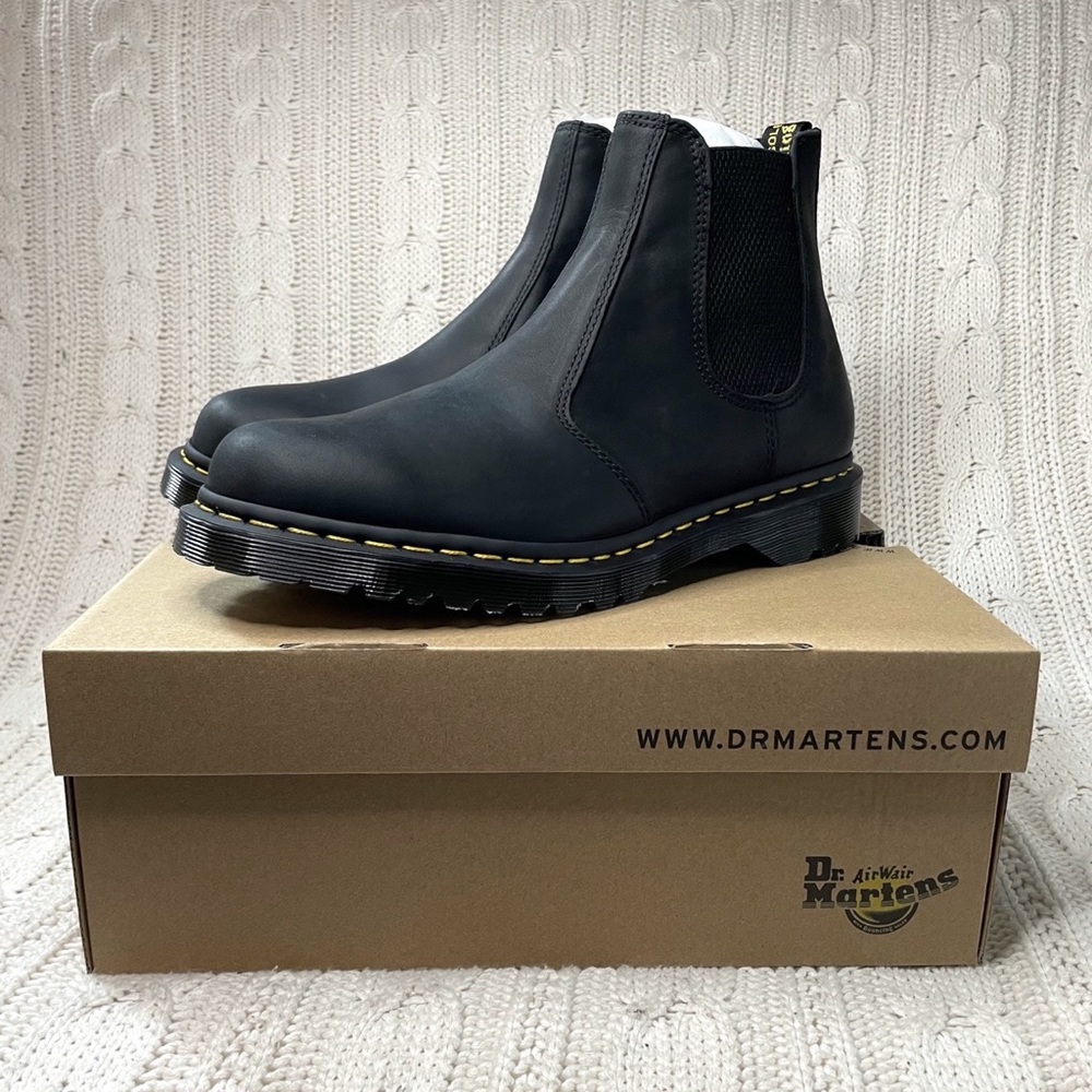 Dr. Martens 2976 Women’s Chelsea Boot in Black Waxed Full Grain Leather
